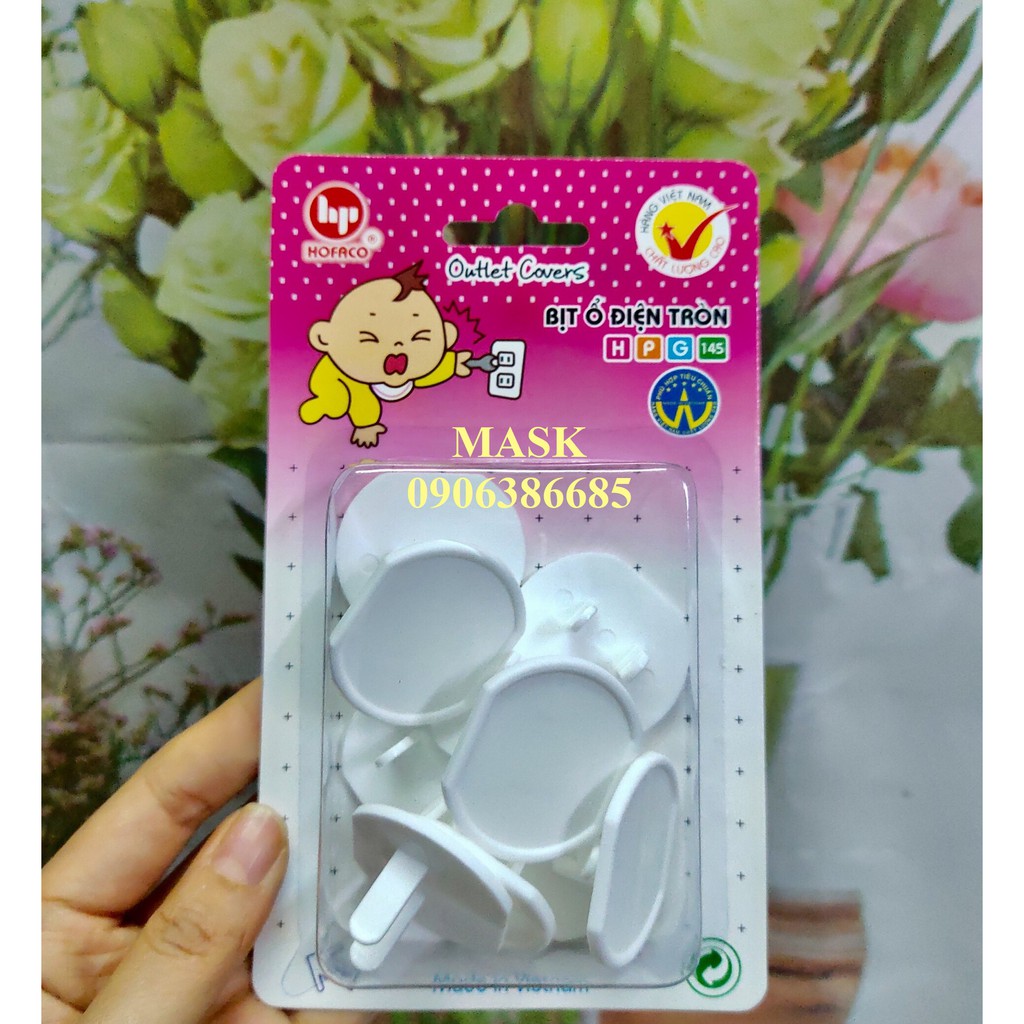 Bịt Ổ Điện Tròn 10 cái - Hofaco Hàng Việt Nam Chất Lượng Cao - Bịt ổ điện tròn HPG145