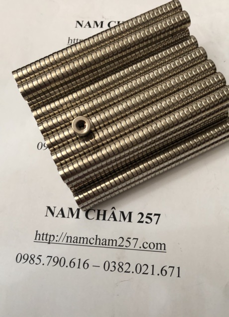 50 viên nam châm 10x3 lỗ 3mm, loại nam châm trắng đất hiếm có lỗ