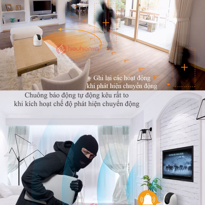 Camera Wifi KBONE KN-H21PA 2.0 Megapixel, quan sát 360 độ, tích hợp còi báo động, đàm thoại 2 chiều | BigBuy360 - bigbuy360.vn