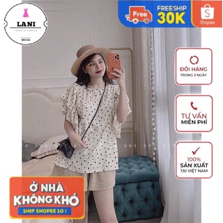 🔝 set áo tim cánh tiên mix quần đùi kem 2 màu cực xinh ⚡freeship⚡