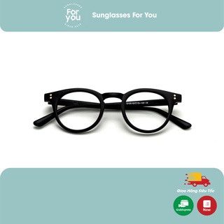 Gọng kính cận nhựa dẻo cho mặt trái xoan 4U, mắt tròn chữ V chống bụi hoặc lắp cận, màu đen và màu ghi – 2129