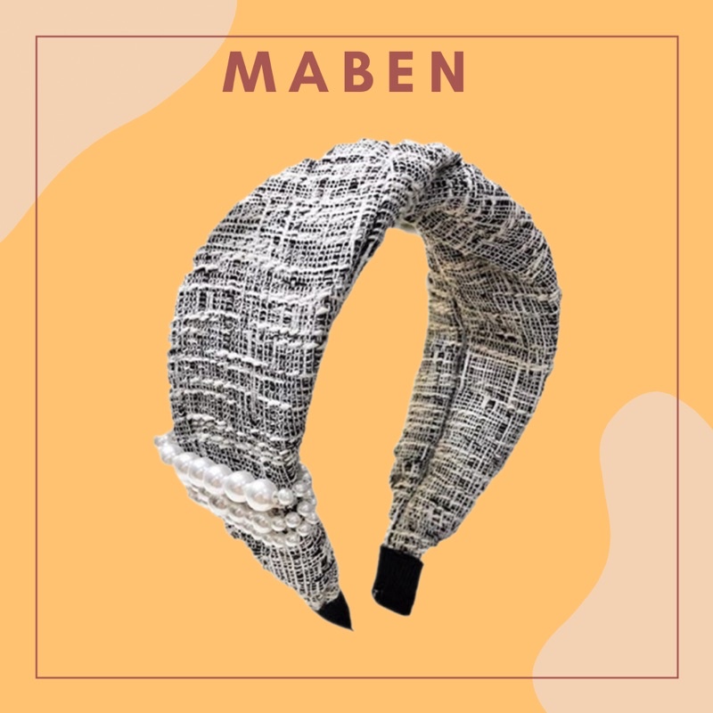 Cài tóc đính hạt bẹt nữ tính vintage - Băng đô tóc xinh - Maben