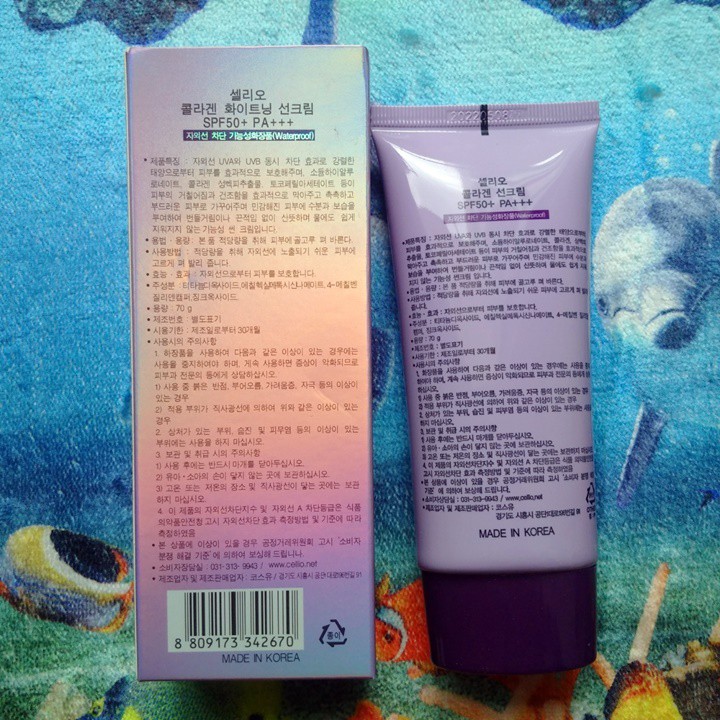 Kem Chống Nắng Cellio Collagen Whitening Sun Cream SPF50 PA+++ - PN