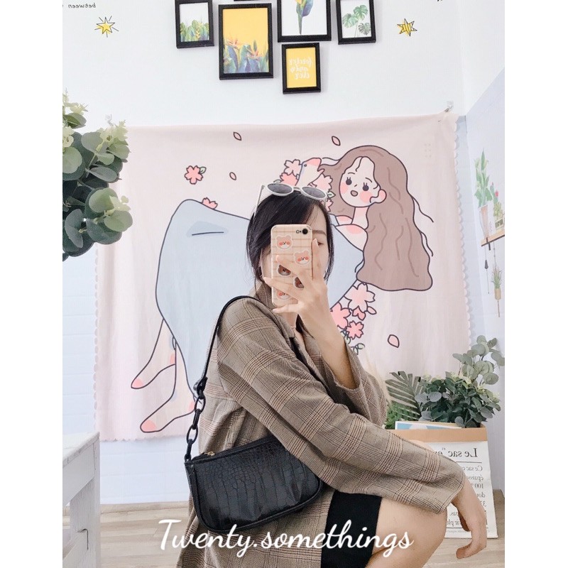 ÁO BLAZER KẺ NÂU GHI 1 LỚP ( ảnh thật/ video/ sẵn) | BigBuy360 - bigbuy360.vn