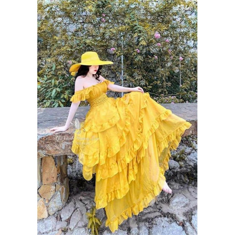 Sẵn Váy maxi boho cánh tiên xếp tầng quảng châu | BigBuy360 - bigbuy360.vn