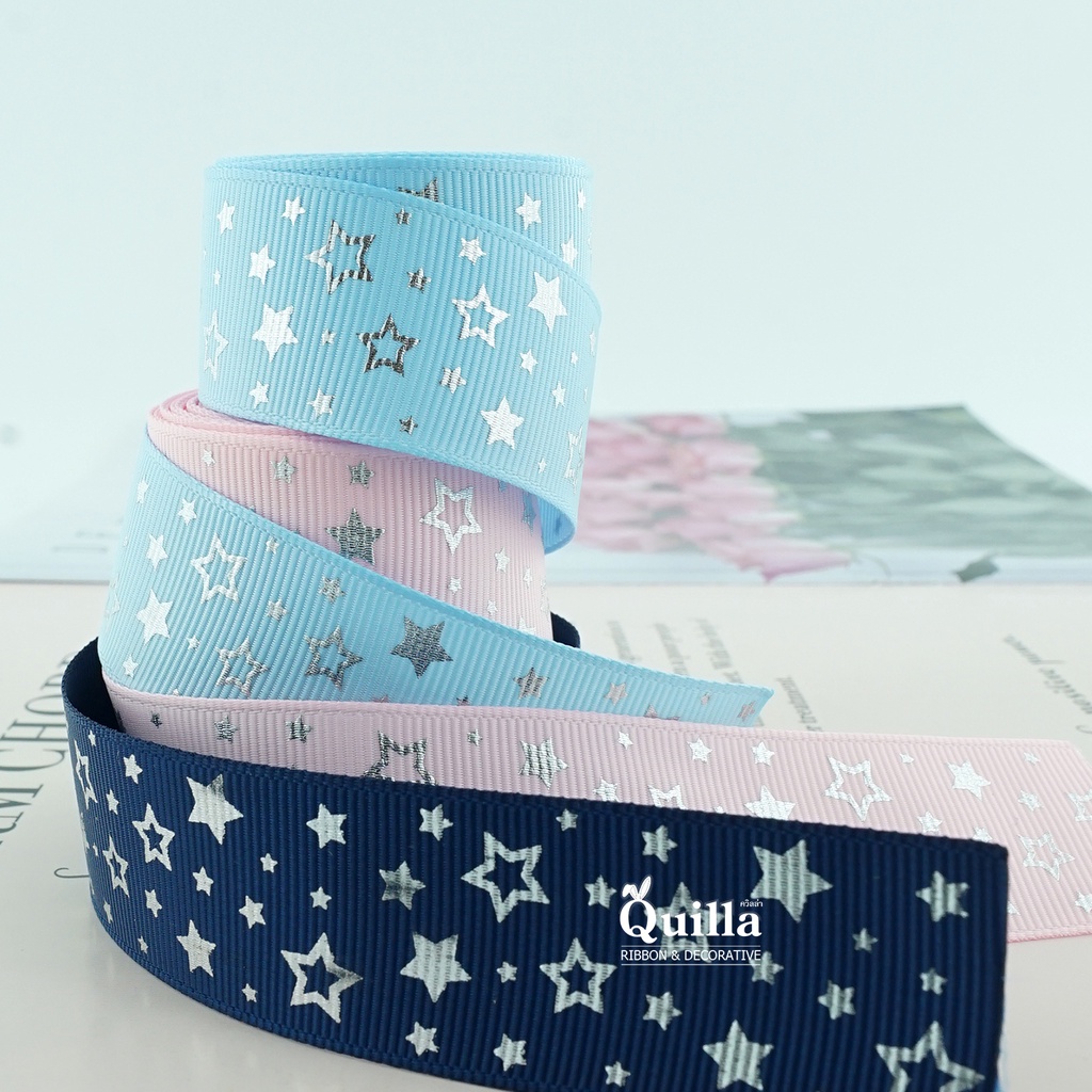 Ruy băng Stars _ grosgrain 25mm (5 Yards / 10 Yards)