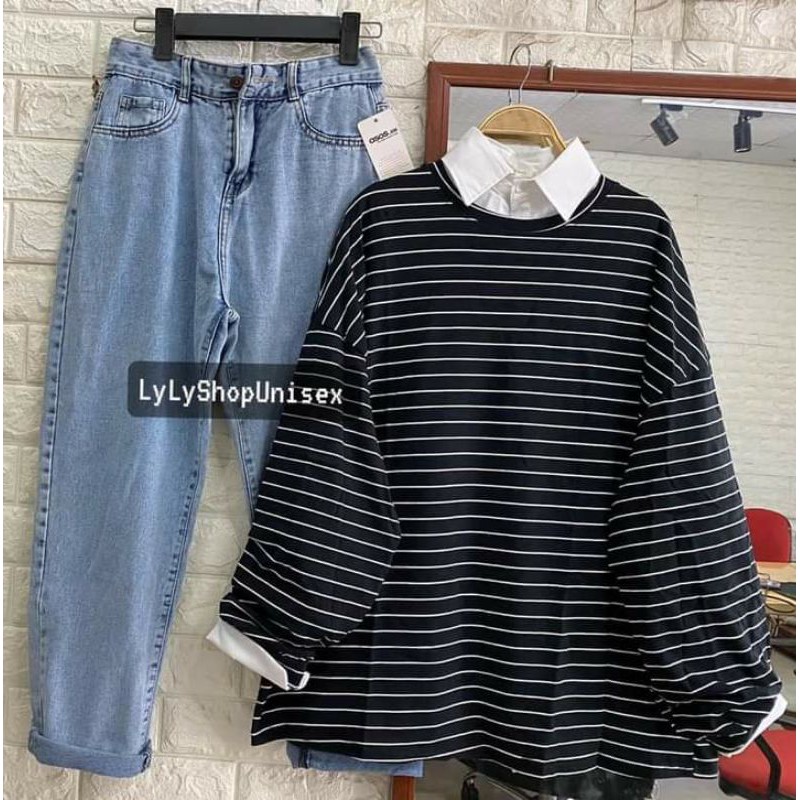 Áo Thun Kẻ Oversize (Ảnh Thật 100%)