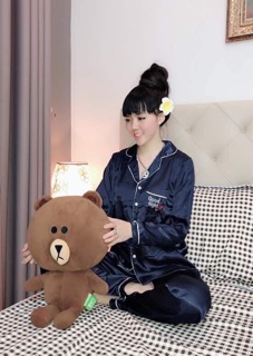 Pizama tay dài quần dài phi lụa goodnight