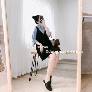 Váy bầu công sở cổ đức dáng xuông A