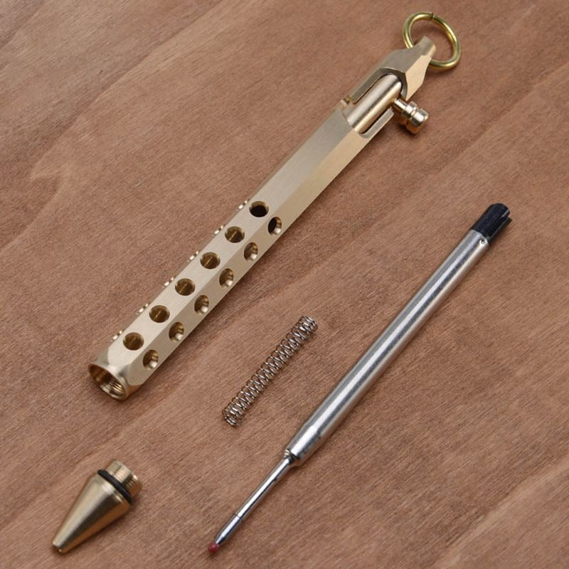 Bút mực gel hình lục giác bằng đồng thau phong cách cổ điển