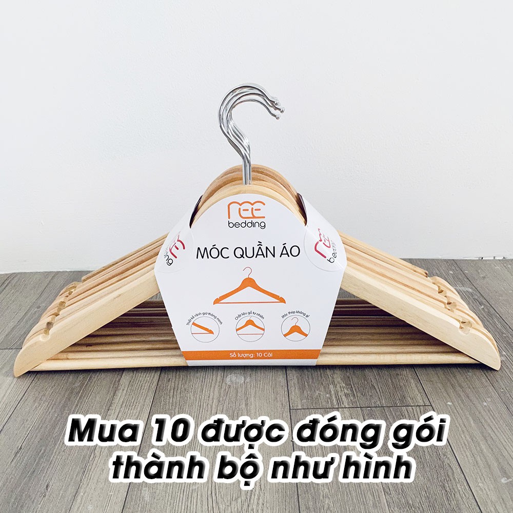 Móc gỗ treo quần áo REE Bedding chất liệu tự nhiên dày dặn cao cấp MG80 (1 cái)