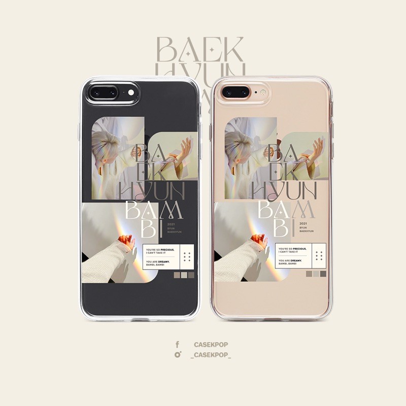 Ốp lưng silicon trong iPhone thiết kế BAEKHYUN - BAMBI rainbow concept