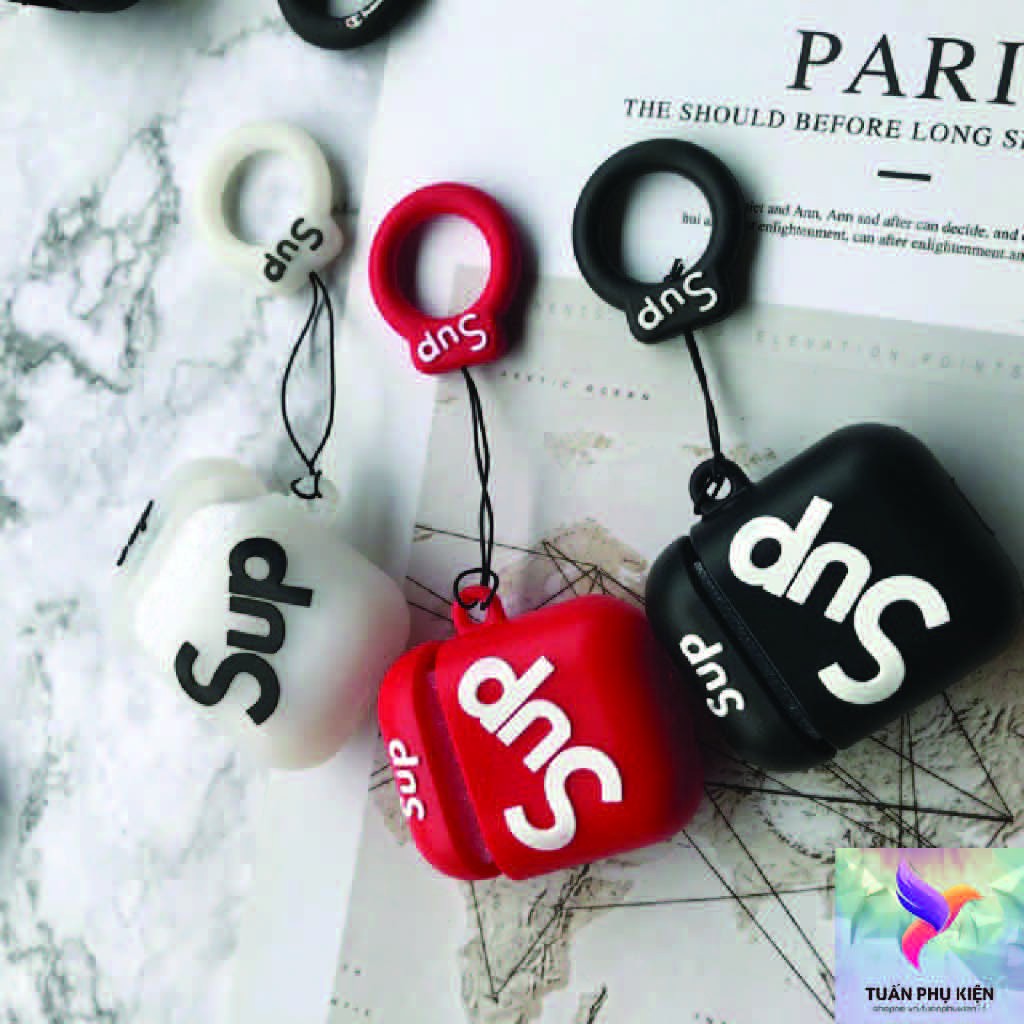 🔥 Case Ap 1/2 & Pro 🔥 Freeship 🔥 VỎ BỌC MODEL SUPREME ĐEN - Cho Tai Nghe Không Dây  - Tuanphukien75