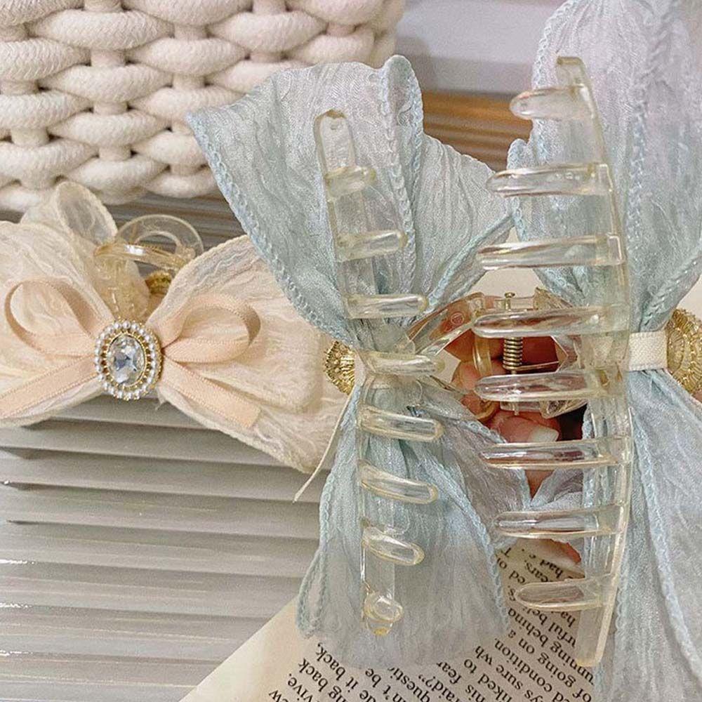 Kẹp Tóc Nơ Lưới Bằng Acrylic Thời Trang Hàn Quốc Cho Nữ