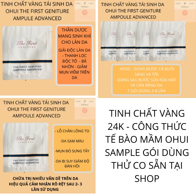 ( 10 )Gói Tinh Chất Vàng Ohui The First Geniture Ampoule 24k Dưỡng Da Khỏe Đẹp Sample Dùng Thử