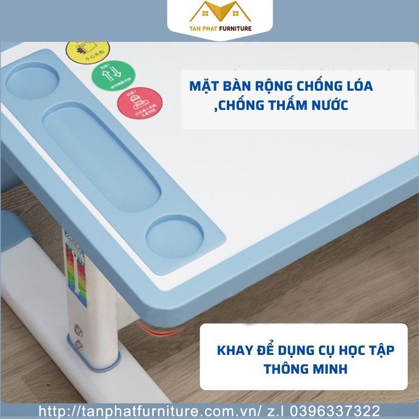 BỘ BÀN HỌC SINH THÔNG MINH CHỐNG GÙ CHỐNG CẬN[TẶNG ĐỆM GHẾ-ĐỒNG HỒ-BẢNG SỐ]