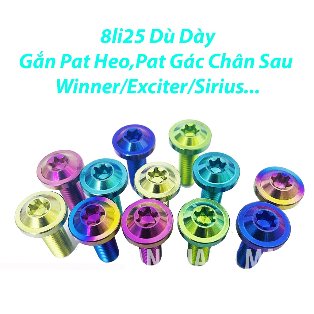 ỐC 8li25 TITAN GR5 Dù Dày Gắng Pat Gác Chân Ex Winner/Pass Heo Honda-PTTT