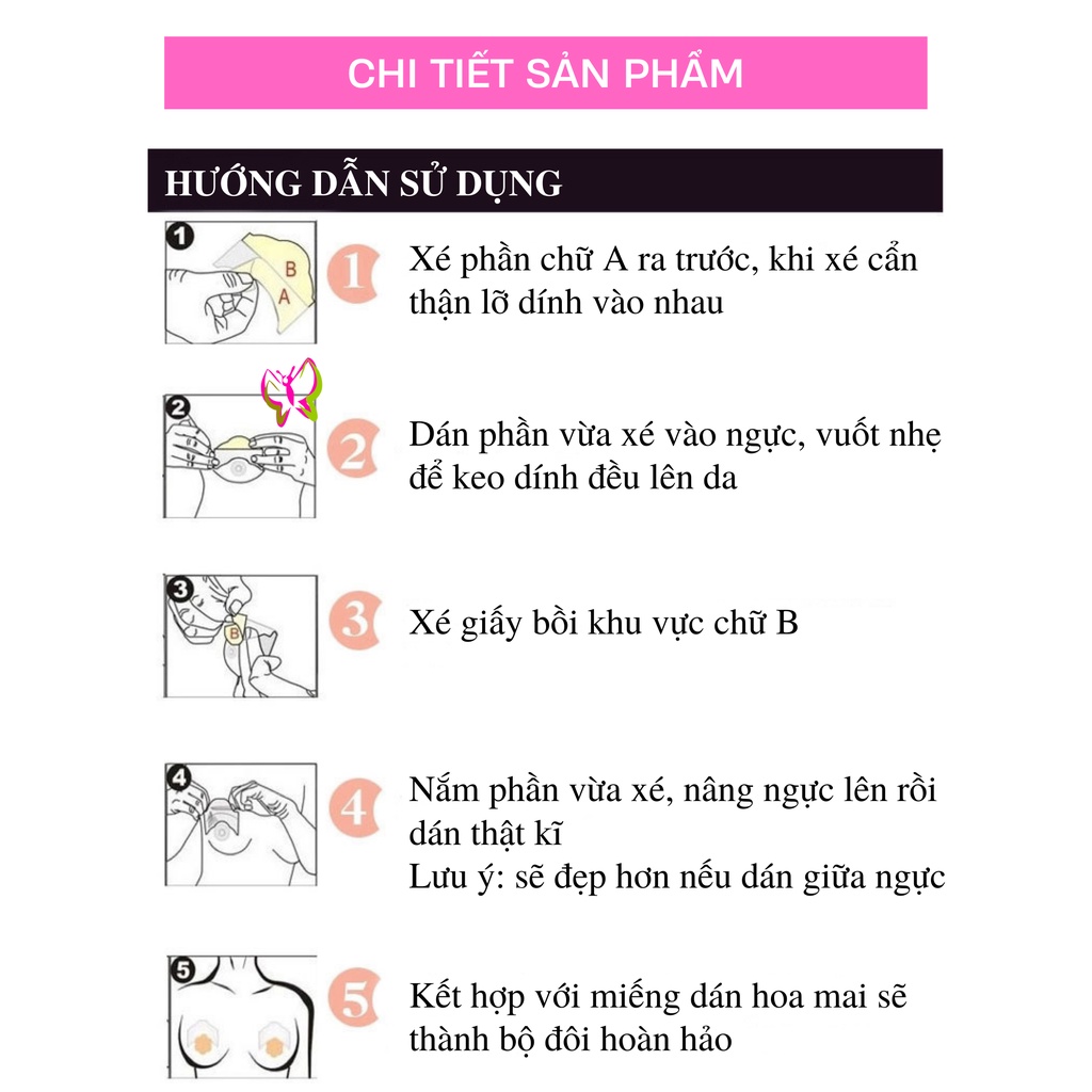60 miếng dán nâng ngực  nhỏ gọn, tiện lợi, thay áo ngực  Anna Shop