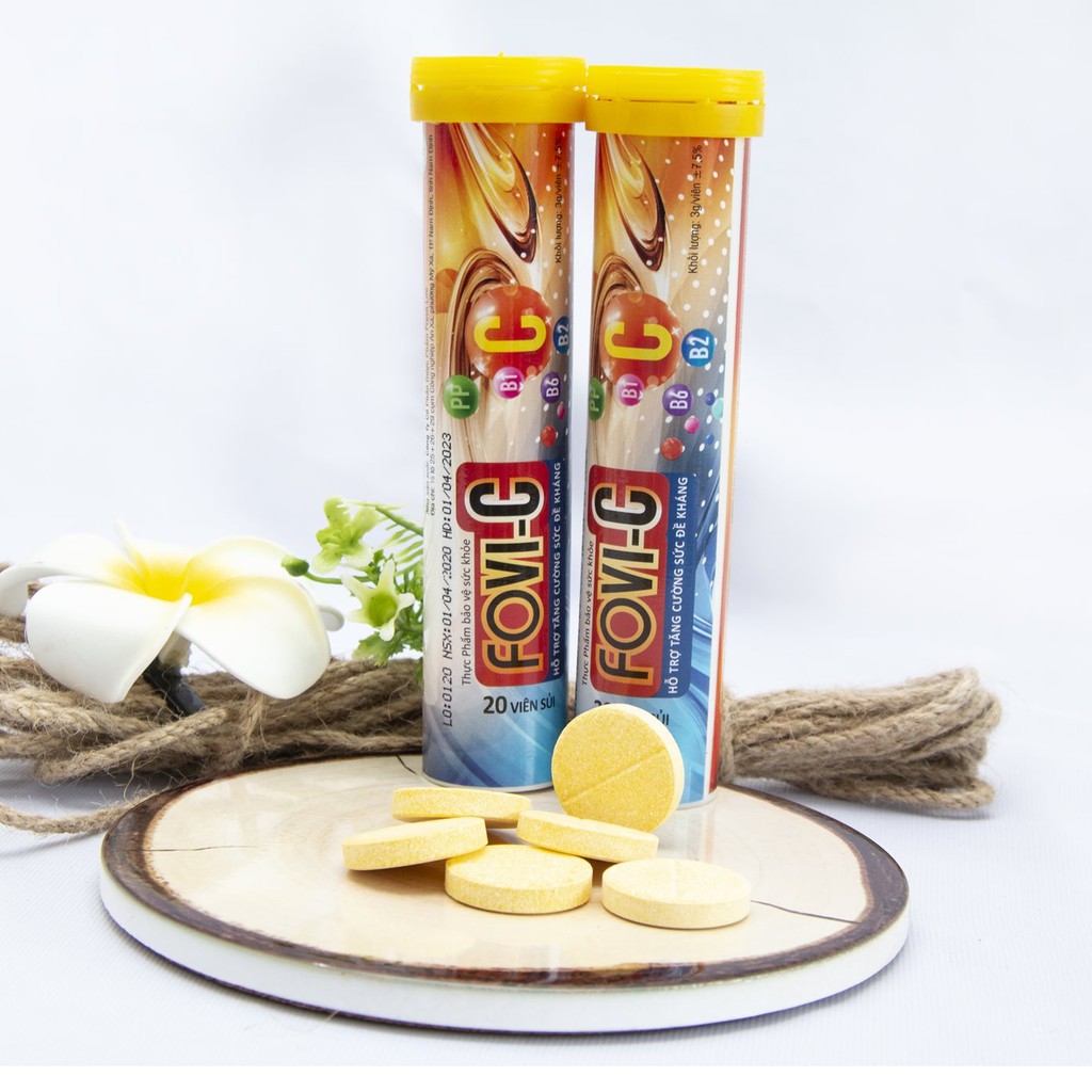 FOVI-C - Viên sủi bổ sung vitamin C hàm lượng cao 500mg (tuýp 20 viên)