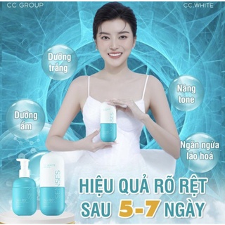 Kem Body Senses Retinol ccwhite - Cấy Trắng Body Senses Phiên Bản Siêu Trắng 300ml, tặng 2 gói tắm trắng dâu tằm