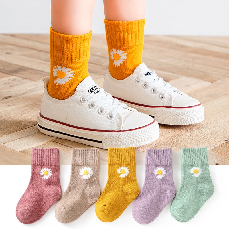 [Set 5 đôi] Tất Cao Cổ Cho Bé Phong Cách Hàn Quốc Từ 1-12 Tuổi