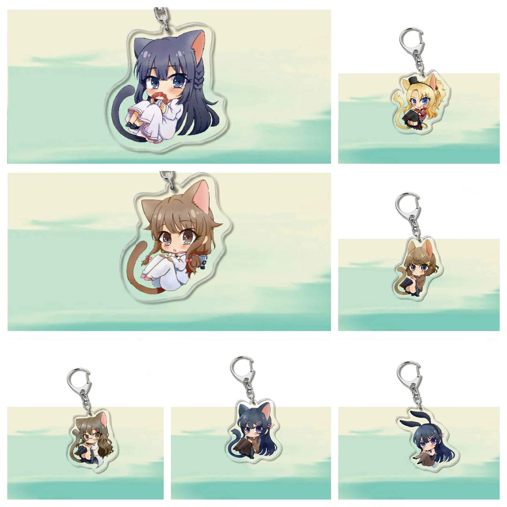 (NEKO) Móc khóa IN HÌNH Hội chứng tuổi thanh xuân Bunny girl senpai mica trong acrylic anime chibi xinh xắn dễ thương
