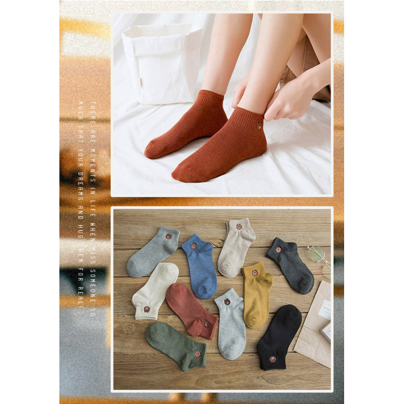 Vớ cotton mềm mại thoáng khí nhiều màu sắc thời trang Hàn Quốc 2020