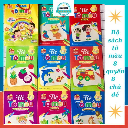 Hộp màu 150 chi tiết cho bé tập tô, bộ tô màu