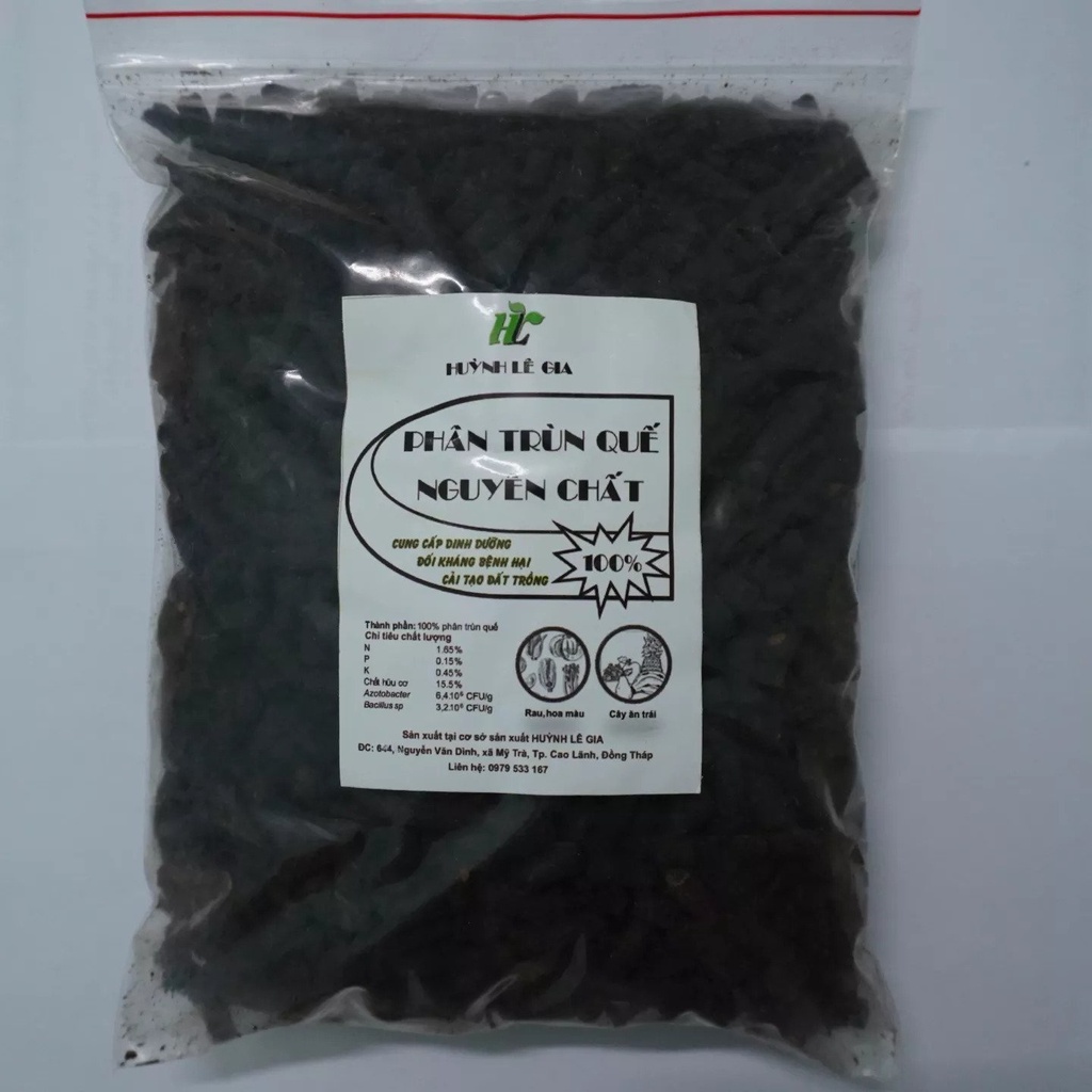 Phân bón hữu cơ - Phân Trùn Quế 100% nguyên chất