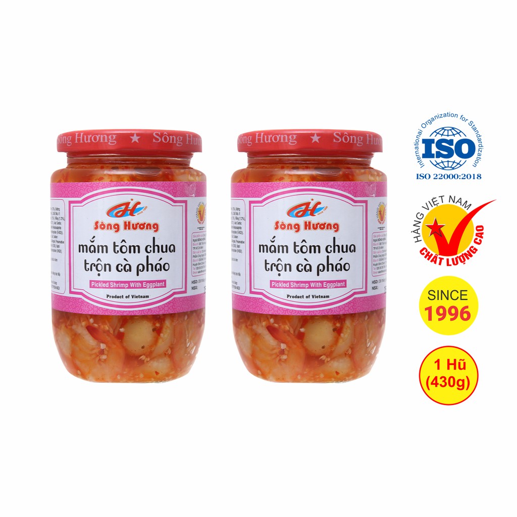 2 Hũ Mắm Tôm Chua Trộn Cà Pháo Sông Hương Foods Hũ 430g - Ăn kèm cơm , bún , phở , mì tôm , ăn vặt , thịt nướng