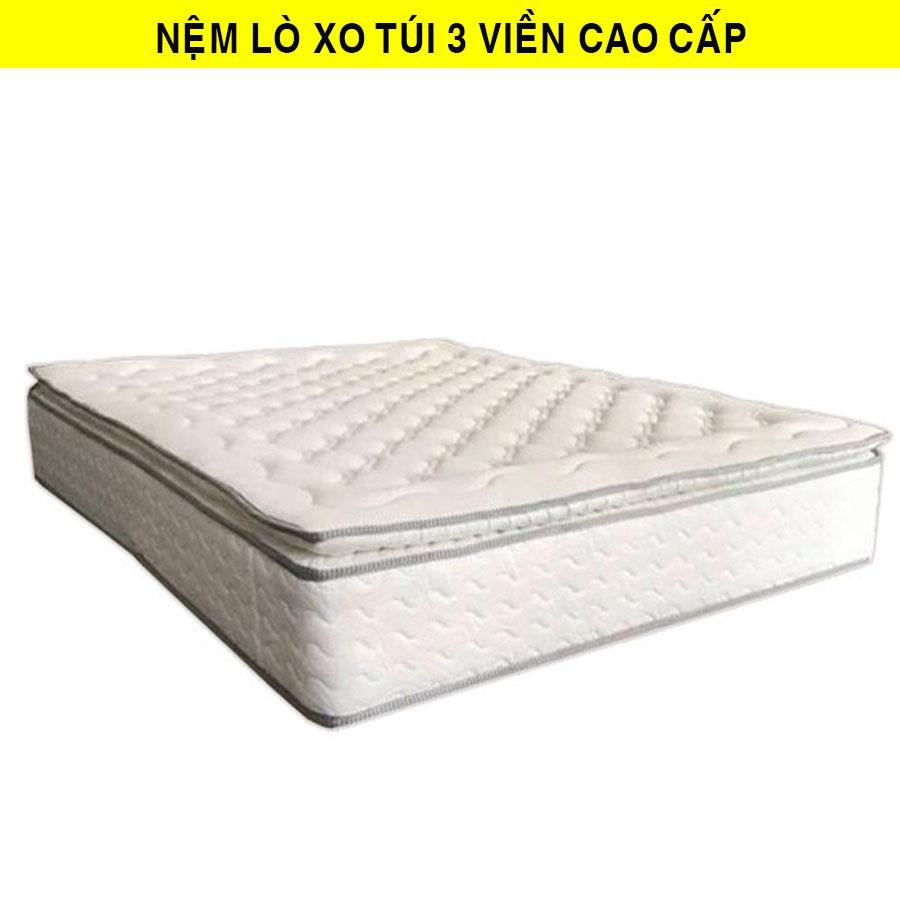 Nệm lò xo túi 3 viền cao cấp 25cm