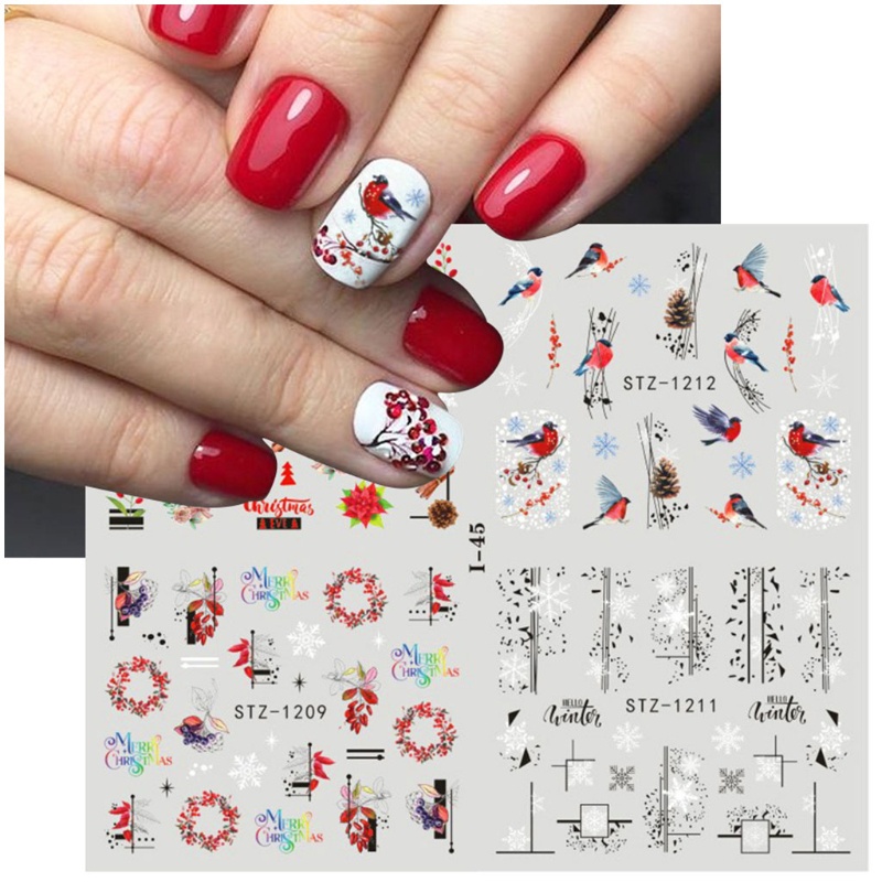 Đề Can 3D Dán Móng Tay Chủ Đề Giáng Sinh