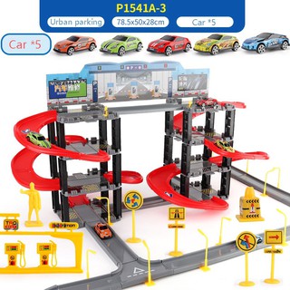 Bãi đậu xe đồ chơi Khai sáng cho trẻ em Bộ đồ Ô tô đa lớp ba chiều lắp ráp