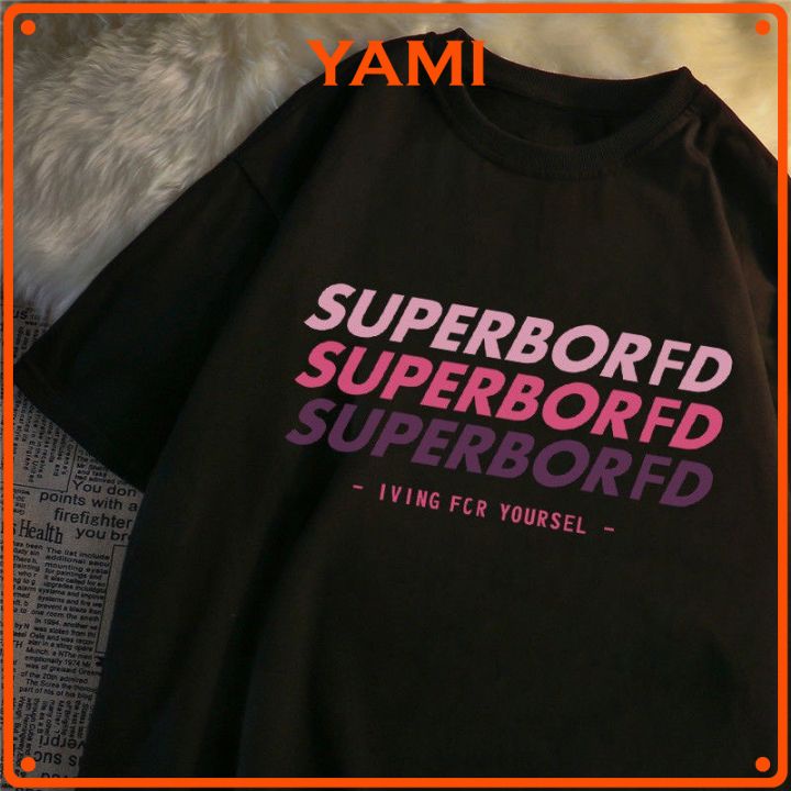 Áo thun tay lỡ nam nữ, áo phông unisex form rộng chất mát mịn thấm hút mồ hôi in chữ Superborfd sang xịn mịn