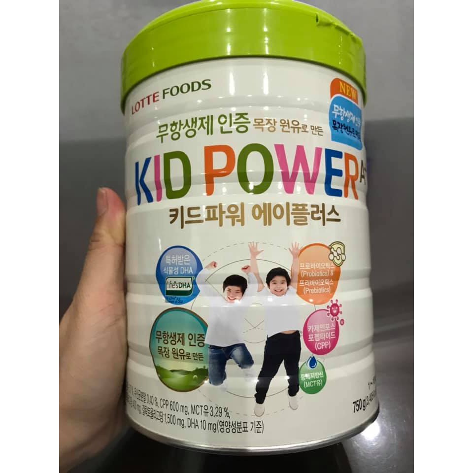 Sữa Kid Power A+ Hàn Quốc Tăng chiều cao và cân nặng lon 750g { date mới nhất }