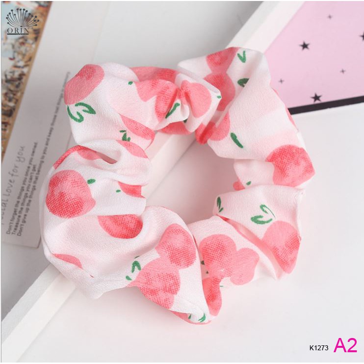 Dây buộc tóc, cột tóc scrunchies hoa quả dễ thương Orin K1273