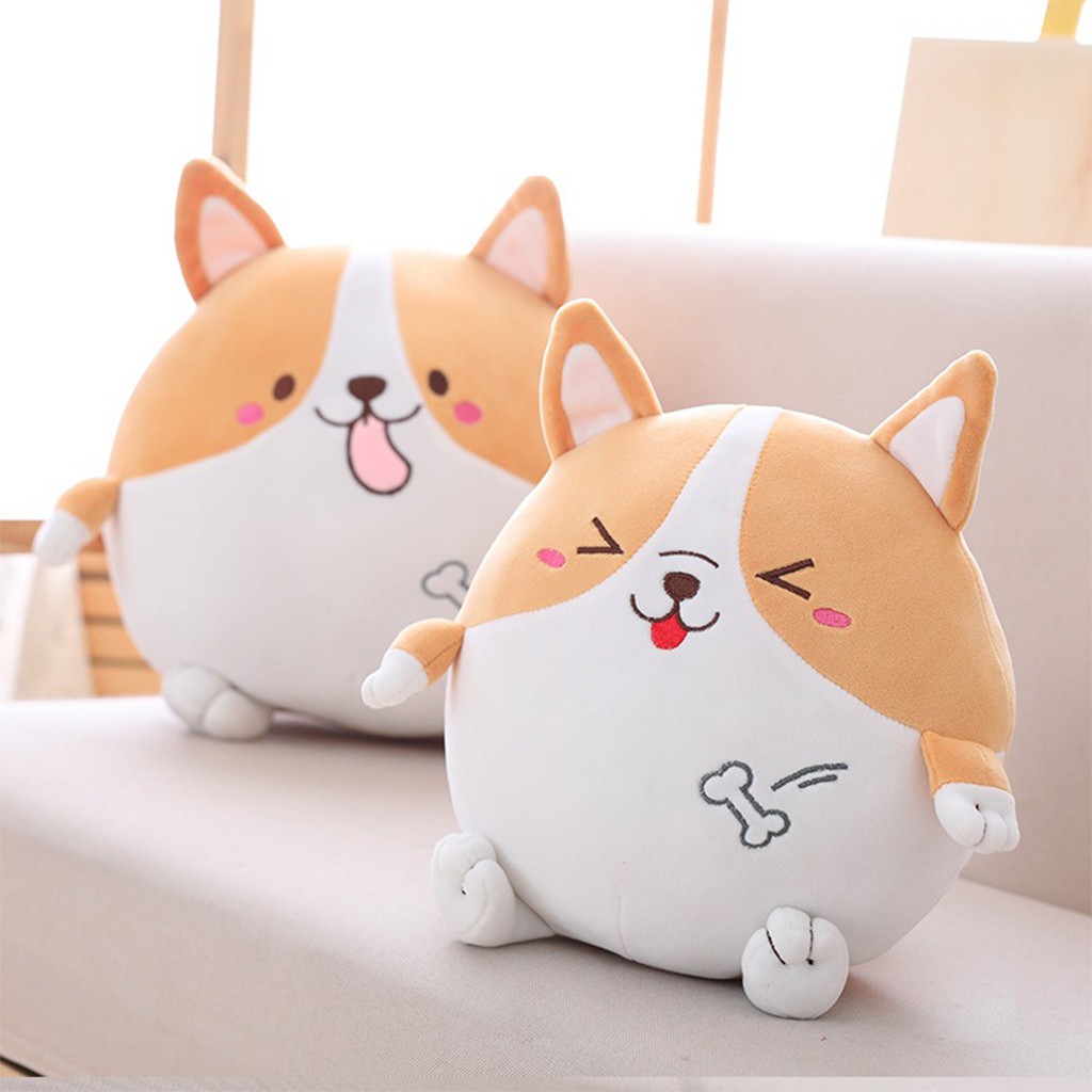 Gấu bông gối ôm chó corgi tròn siêu đẹp dễ thương,Gấu bông sang trọng, Đồ chơi thú bông