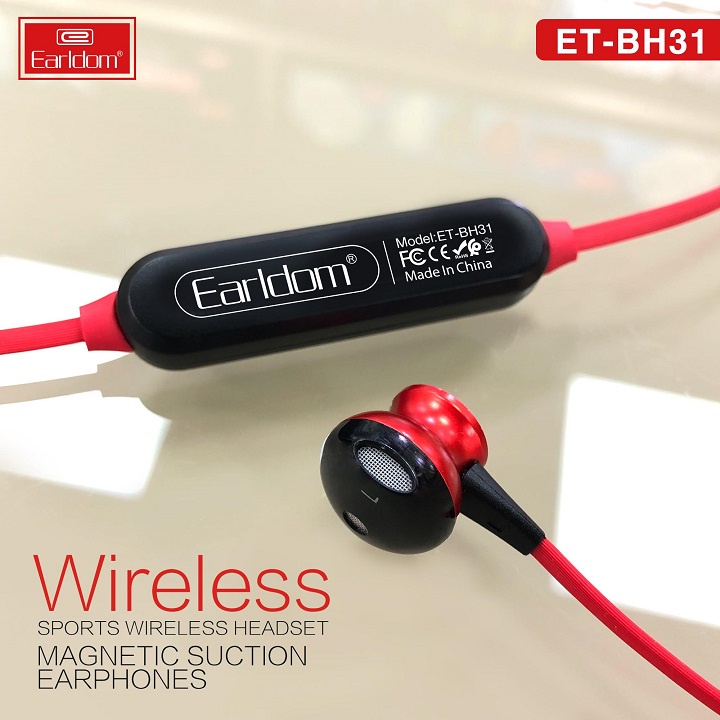 Tai nghe bluetooth đeo cổ chính hãng Earldom BH31 có khe cắm thẻ nhớ SD thiết kế nhỏ gọn thời trang