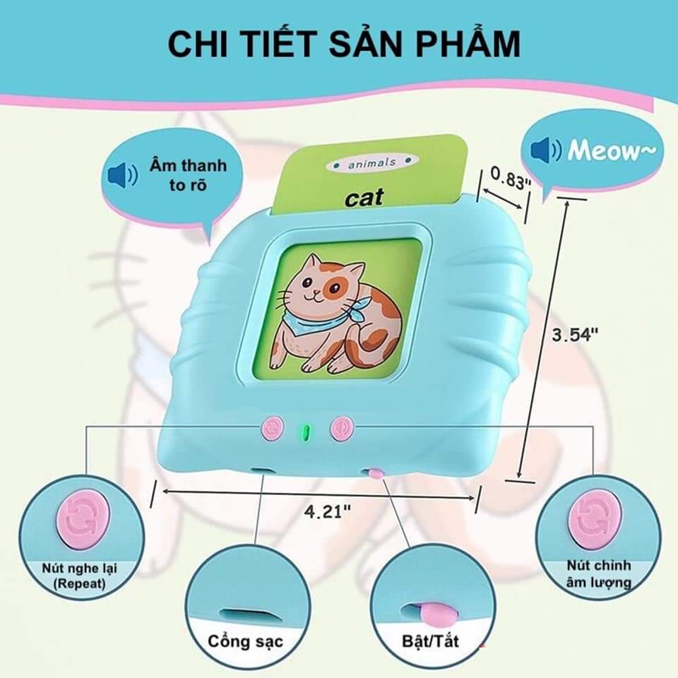 Đò dùng học tập thông minh cho bé máy đọc thẻ tiếng anh