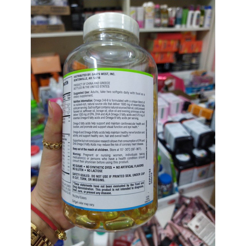 [omega 3 6 9 mỹ Của Mỹ 325 viên uống bổ tim mạch Member's Mark Supports Heart  Health omega 369
