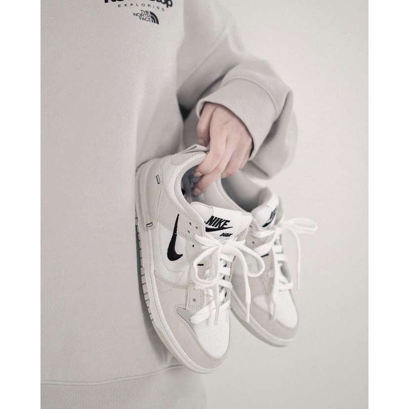 Giày Air Jordan cổ thấp Dunk Low Disrupt 2 Pale Ivory trắng đen