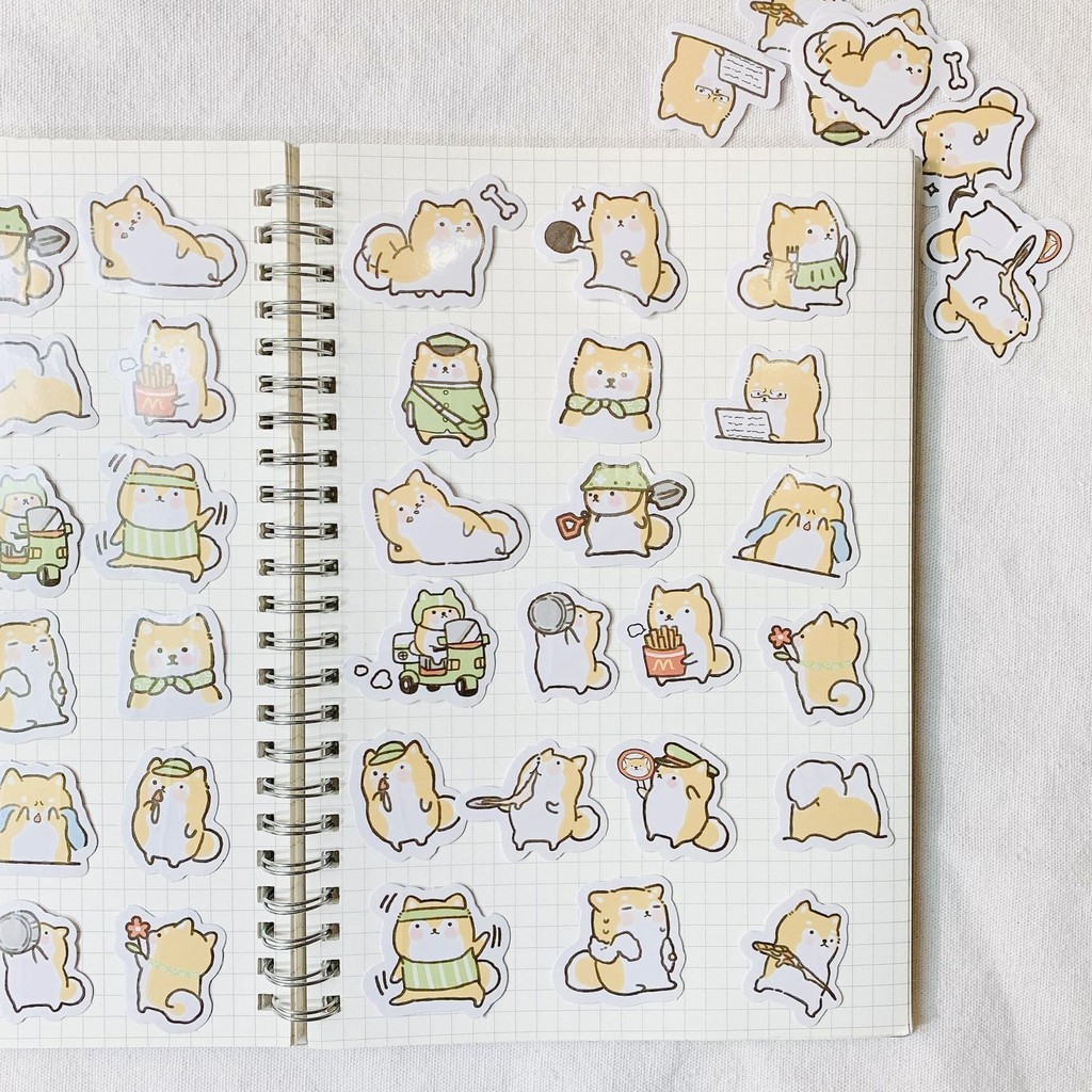 (5 mẫu) Túi Sticker Biệt Đội Dễ Thương hình thú - Set 40 Hình Dán Động vật