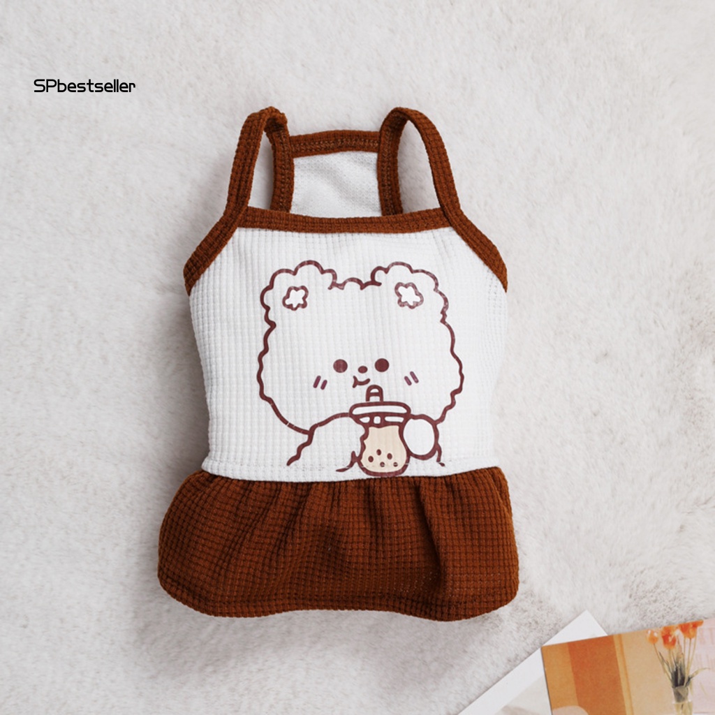 Đầm Yếm Hai Dây Họa Tiết Mềm Mại Thời Trang Xuân Hè Cho Cún Cưng