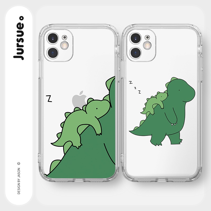 Ốp lưng JURSUE hoạt hình cặp đôi dễ thương đẹp cho iPhone 13 12 11 Pro Max SE 2020 X XR XS ip 8 7 6 6S Plus kute Y109