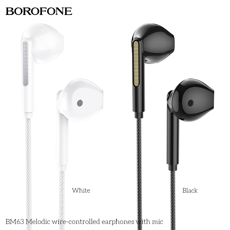 Tai nghe iphone 6 Borofone BM63 chân 3,5mm tương thích ip 5,5S,6,6S,6 Plus, 6S Plus, Android