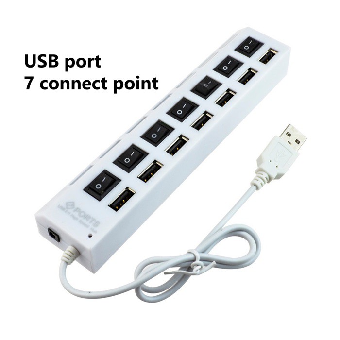 Hub usb chia 1 ra 7 cổng usb có đèn - hub usb 7 port 01