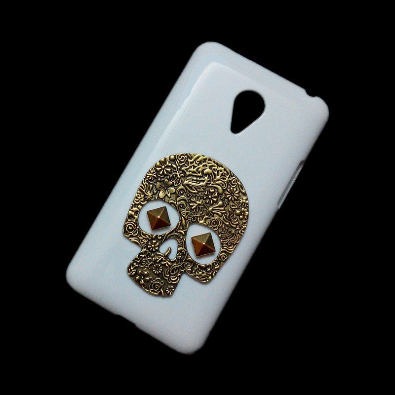 Case for Meizu MX4 Pro Retro Metal Skull Punk Stud Rivet Back Hard Cover