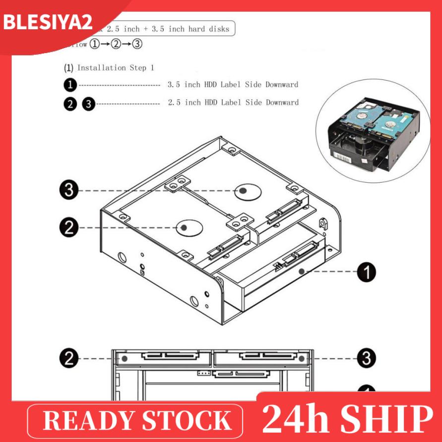 (Hàng Mới Về) Bộ Khay Đựng Ổ Cứng Trong Suốt 5.25 &quot;- 3.5-inch Kèm Phụ Kiện