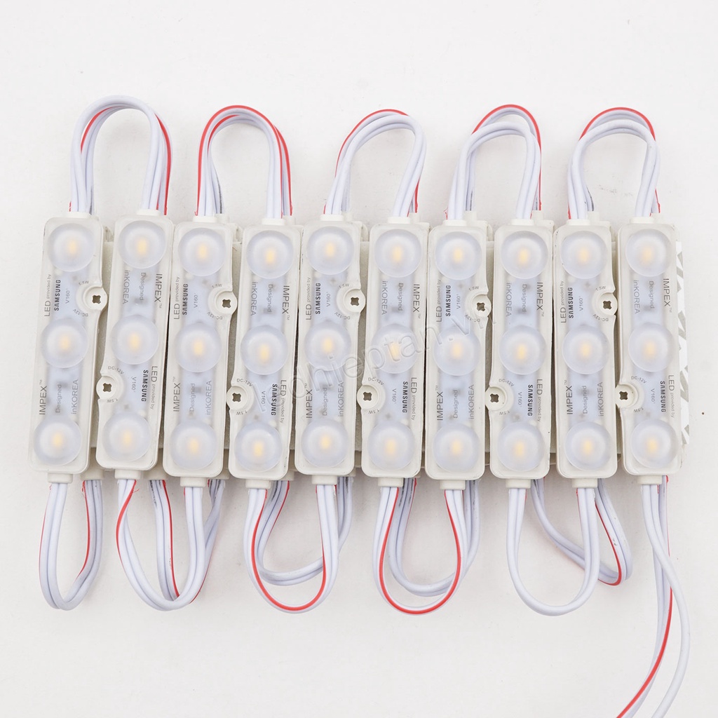LED hắc 12V  3 Bóng LT 1.5w 71*17 SMD5730 TRẮNG ẤM - 1 Dây 20 Bóng LED