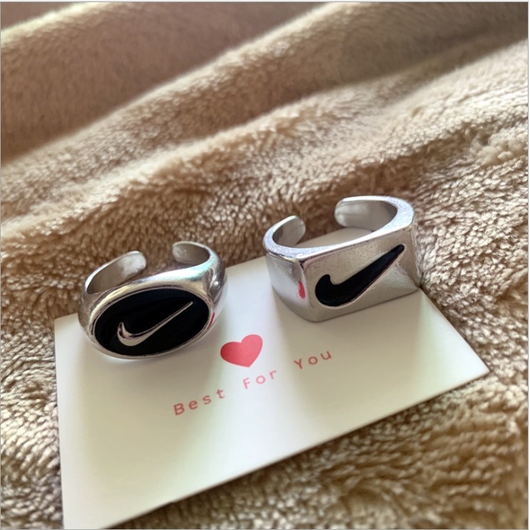 Nhẫn họa tiết Nike phong cách hip hop dành cho nam nữ - NN001